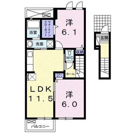 中津駅 徒歩21分 1階の物件間取画像